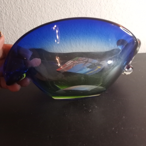 GORGEOUS NEW White Cristal Murano Italy 8" Sommerso Bowl. - Picture 6 of 9